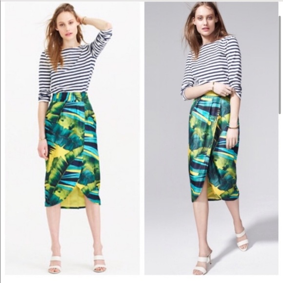 J. Crew Collection Silk Tulip Faux-wrap Skirt - Picture 1 of 6
